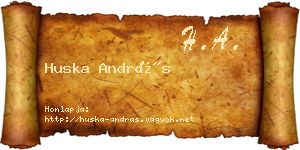 Huska András névjegykártya